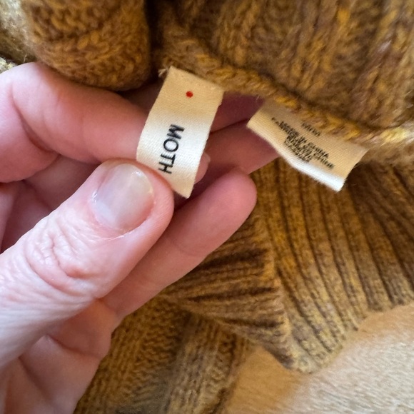 Anthropologie Moth cable knit crochet turtle neck sweater size medium - Picture 4 of 7